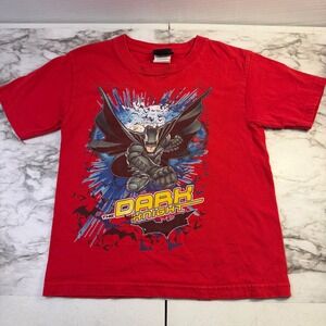 Batman The Dark Knight Kids Red Graphic T-Shirt Short Sleeve Cotton Size M 2008